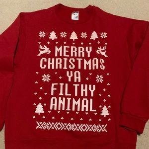 Merry Christmas Ya Filthy Animal Red Ugly Christmas Xmas Sweater